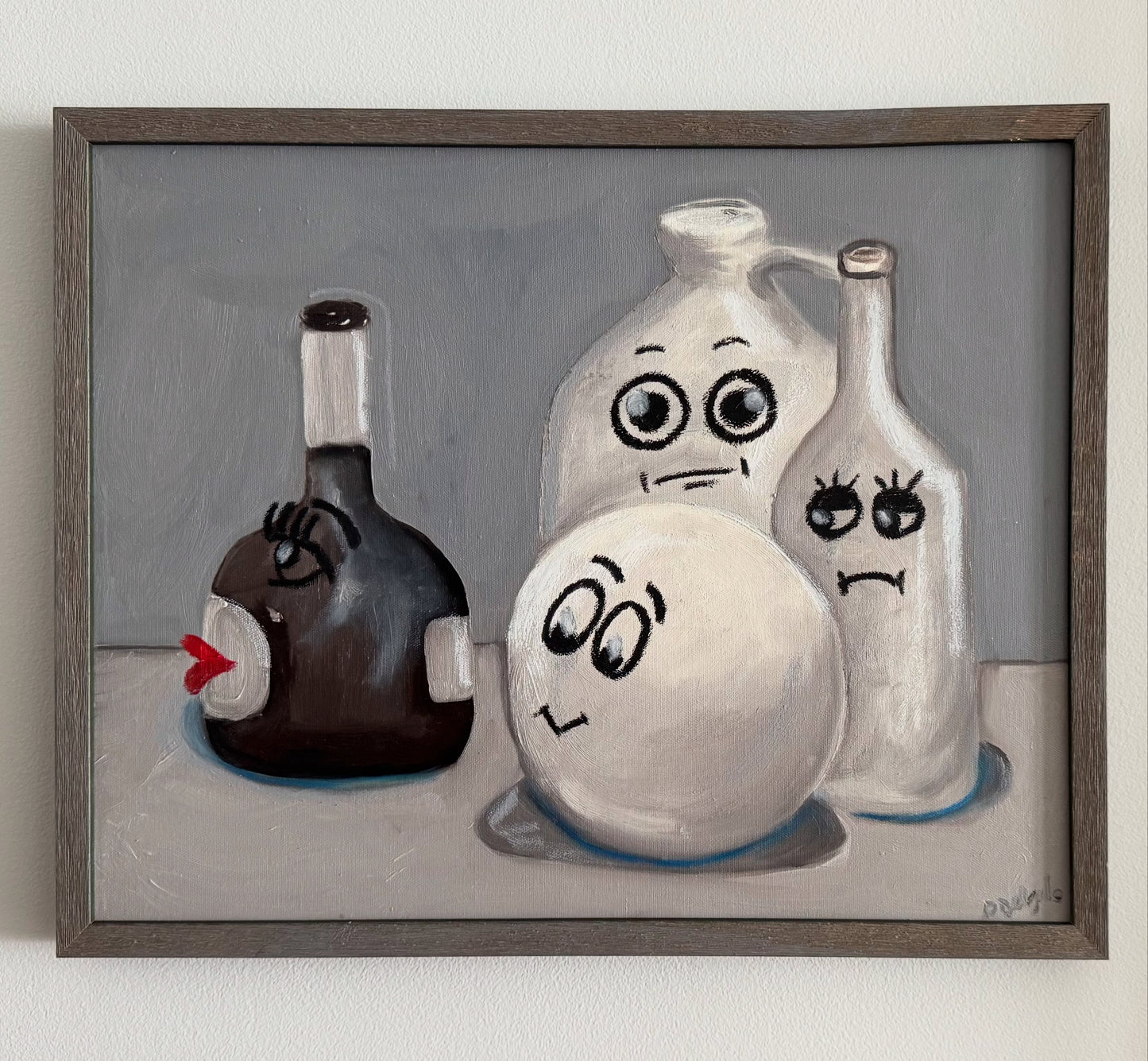 "Stillish Life (Grey)" oil on canvas