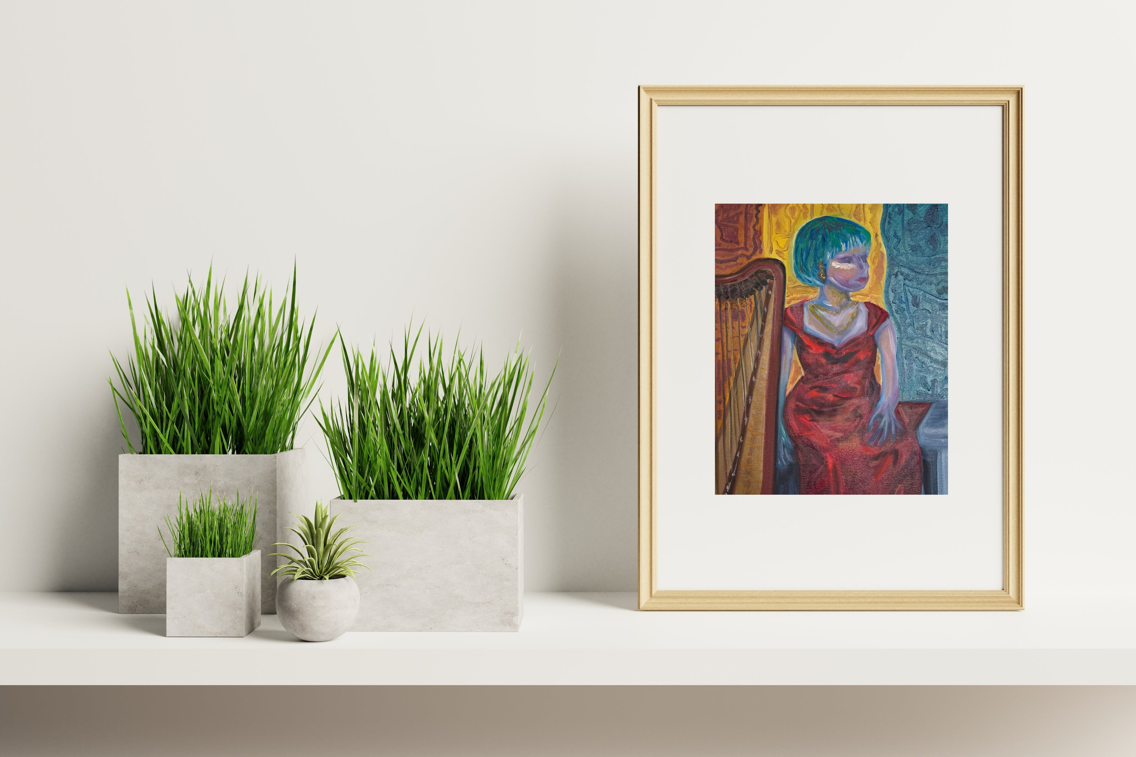 Diana & Her Harp 8x10 Print