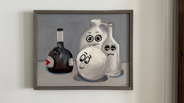 "Stillish Life (Grey)" oil on canvas