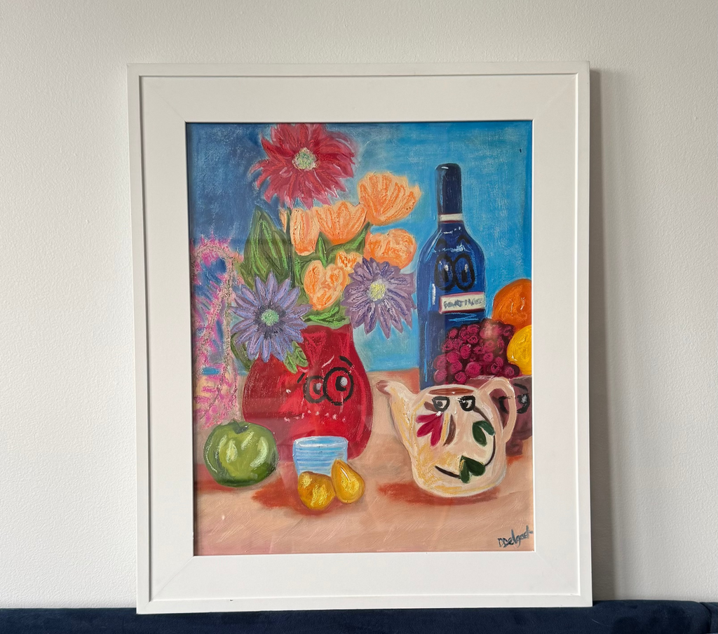 "Stillish Life II" ORIGINAL oil and oil pastel on canvas
